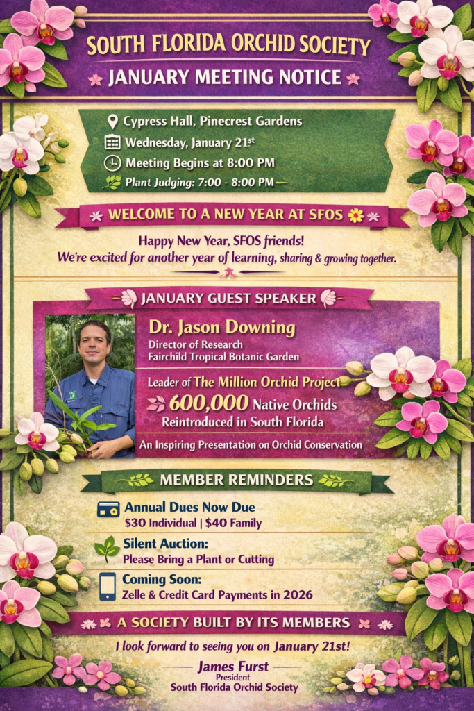 SFOS January 2026 Members Meeting graphic